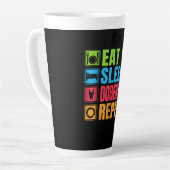 Dog Gift | Eat - Sleep - Doberman - Herhalen Latte Mok (Linkerhoek)