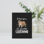 Dog Gift |Engelse Bulldog Ik hoor dat je niet luis Bedankkaart (Staand voorkant)