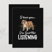Dog Gift |Engelse Bulldog Ik hoor dat je niet luis Bedankkaart (Voorkant / Achterkant)