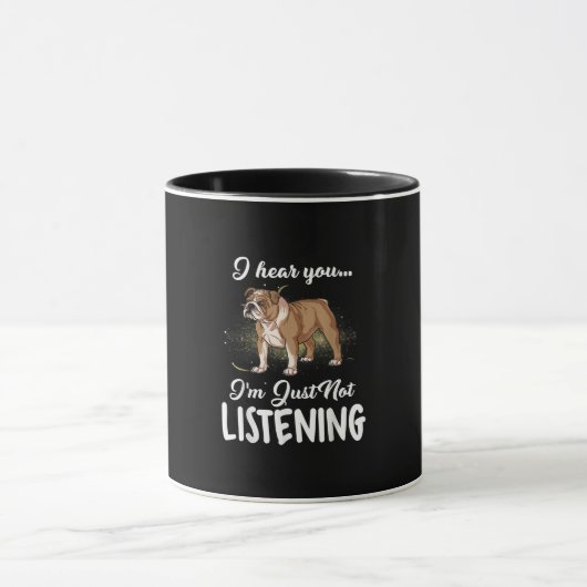 Dog Gift |Engelse Bulldog Ik hoor dat je niet luis Mok (Midden)
