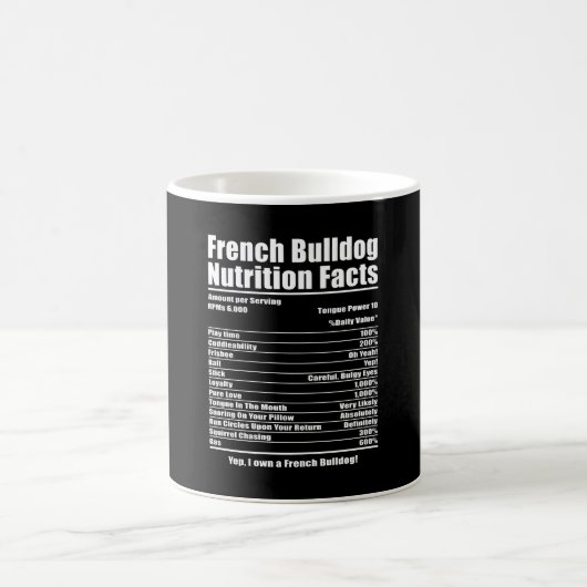 Dog Gift | Fact van de Franse Bulldog Nutrition Koffiemok (Center)