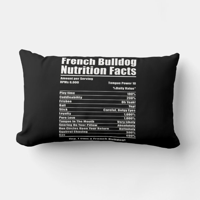 Dog Gift | Fact van de Franse Bulldog Nutrition Kussen (Voorkant)