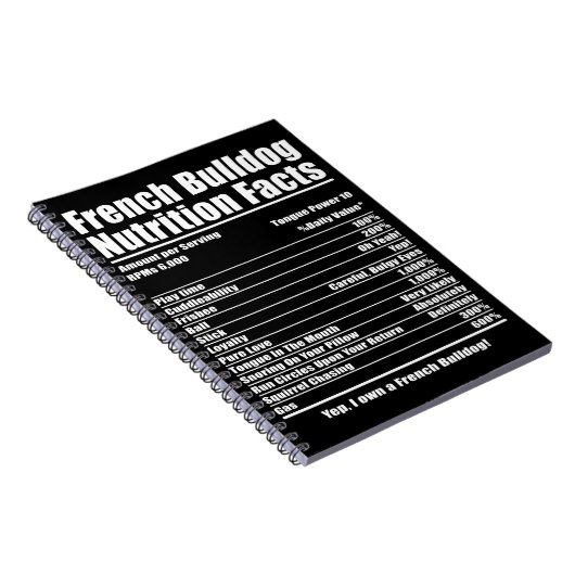 Dog Gift | Fact van de Franse Bulldog Nutrition Notitieboek (Rechterzijde)