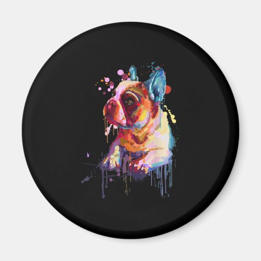Dog Gift | Franse Bulldog Hand Drawing Art Magneet (Voorkant)