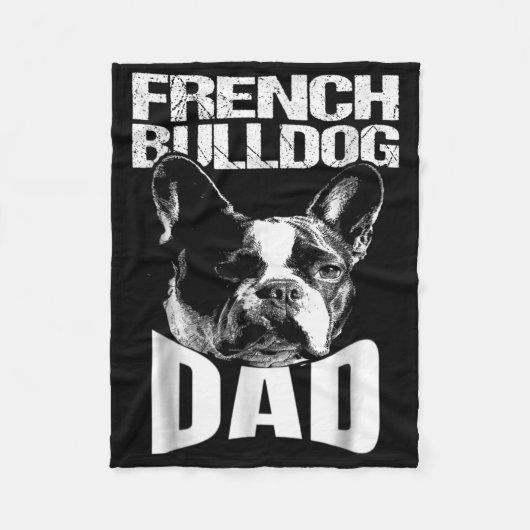 Dog Gift | Franse Bulldog Pap Fleece Deken (Voorkant)