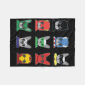 Dog Gift | Franse Design Bulldog Super Hero Fleece Deken (Voorkant (Horizontaal))