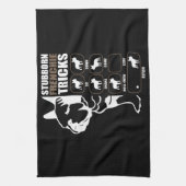 Dog Gift | Frenchie Tricks, geboren uit Stubborn Theedoek (Verticaal)