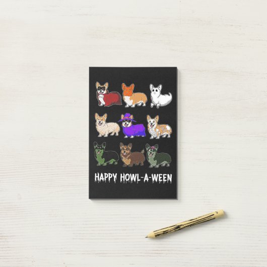Dog Gift | Funny Corgi Dog Halloween Post-it® Notes (Op bureau)