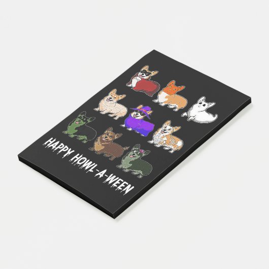 Dog Gift | Funny Corgi Dog Halloween Post-it® Notes (Schuin)