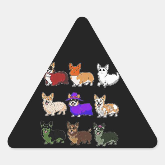 Dog Gift | Funny Corgi Dog Halloween Sticker (Voorkant)