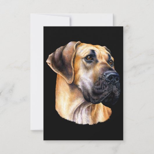 Dog Gift | Geweldige Dane Face Portret Cool Cool C Bedankkaart (Voorkant)