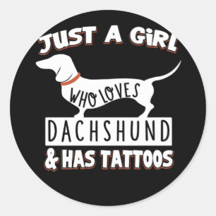Dog Gift Gewoon een meisje dat van Dachshund hou Ronde Sticker