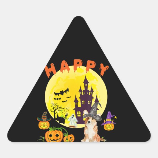 Dog Gift | Happy Corgiween Halloween Corgi Sticker (Voorkant)