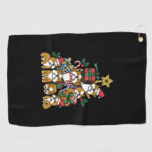 Dog Gift | Kerstboom Engelse Bulldog Dog Golfhanddoek (Horizontaal)