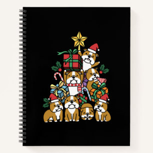 Dog Gift Kerstboom Engelse Bulldog Dog Notitieboek