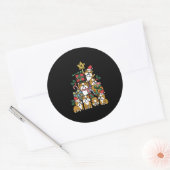 Dog Gift | Kerstboom Engelse Bulldog Dog Ronde Sticker (Envelop)