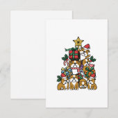 Dog Gift | Kerstboom Engelse Bulldog Dog RSVP Kaartje (Voorkant / Achterkant)