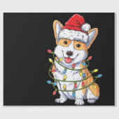 Dog Gift | Kerstkerstboomlampjes van Corgi Cadeaupapier (Vlak)