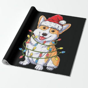 Dog Gift Kerstkerstboomlampjes van Corgi Cadeaupapier