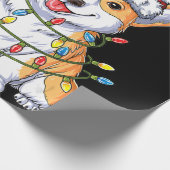 Dog Gift | Kerstkerstboomlampjes van Corgi Cadeaupapier (Hoek)