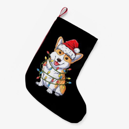 Dog Gift | Kerstkerstboomlampjes van Corgi Kleine Kerstsok (Voorkant (Hangend))