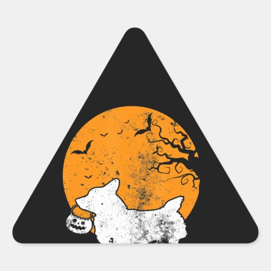 Dog Gift | Pembroke Welsh Corgi Pumpkin Halloween Sticker (Voorkant)
