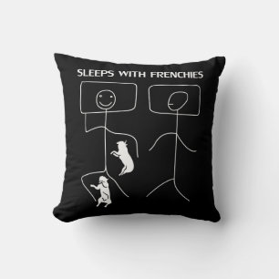 Dog Gift Slapen met frenchies Kussen