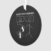 Dog Gift | Slapen met frenchies Ornament (voorkant)