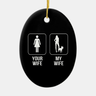 Dog Gift | Uw vrouw - Mijn vrouw Franse Bulldog Keramisch Ornament