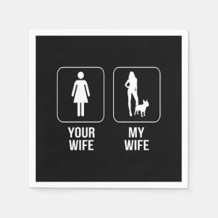 Dog Gift Uw vrouw - Mijn vrouw Franse Bulldog Servet