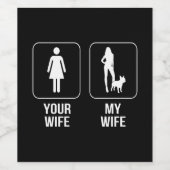Dog Gift | Uw vrouw - Mijn vrouw Franse Bulldog Wijn Etiket (Enkel label)