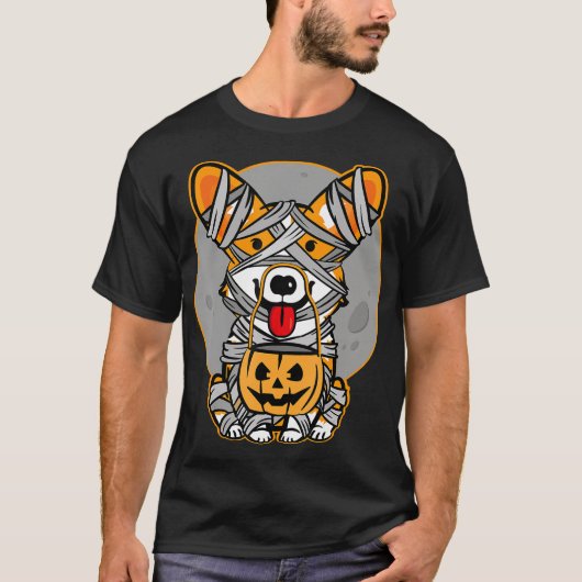 Dog Gift | Welsh Corgi Mummy Cute Halloween T-shirt (Voorkant)