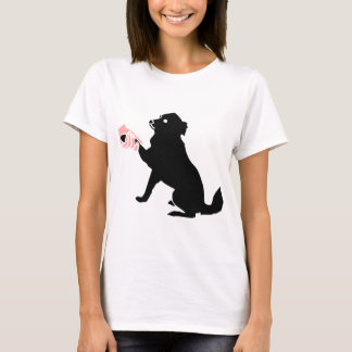 Dog giving paw t-shirt