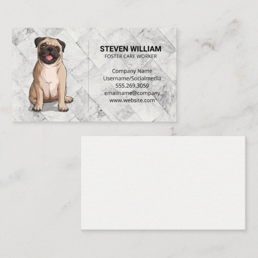 Dog glimlachen en zitten visitekaartje (Voorkant / Achterkant)