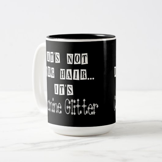 Dog Glitter Humor Two-Tone Koffee Mok (Voorkant links)