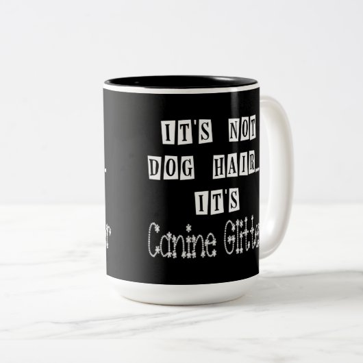 Dog Glitter Humor Two-Tone Koffee Mok (Voorkant rechts)