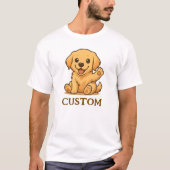 Dog Golden Retriever Custom Text Unisex Man/Vrouw T-shirt (Voorkant)