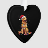 Dog Golden Retriever Santa Christmas Xmas Lights ( Ornament (voorkant)