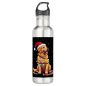 Dog Golden Retriever Santa Christmas Xmas Lights ( Waterfles (Voorkant)