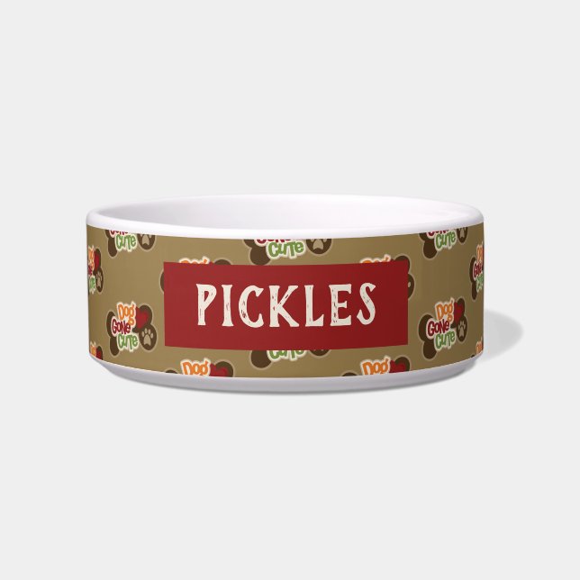 Dog Gone Cute Ceramic Pet Bowl Voerbakje (Voorkant)