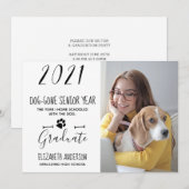 Dog Gone Senior Year Class 2021 Foto Afstuderen Kaart (Voorkant / Achterkant)