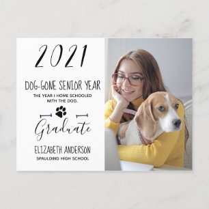 Dog Gone Senior Year Class of 2021 Afstuderen Phot Aankondigingskaart