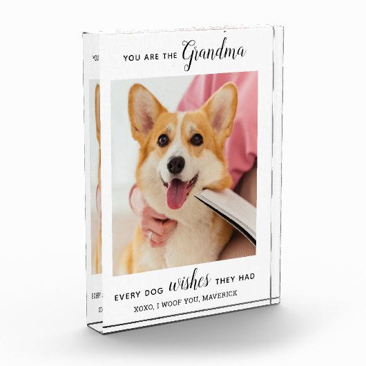 Dog Grandma Personalized Pet Afbeelding Fotoblokken (Links)
