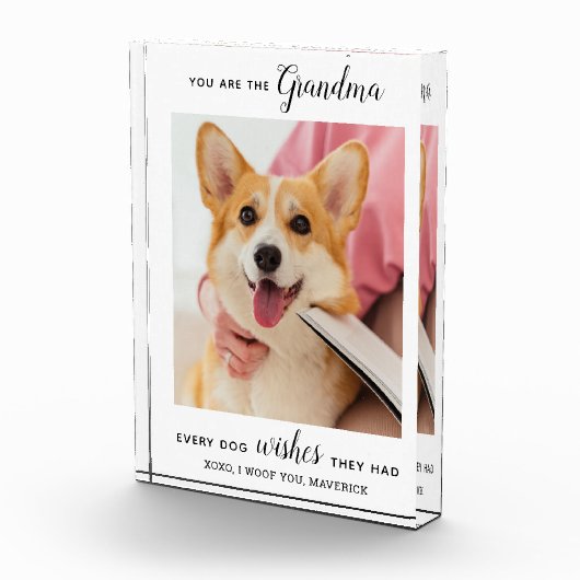 Dog Grandma Personalized Pet Afbeelding Fotoblokken (Rechts)