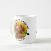 Dog Grandma Personalized Pet Photo Hondenliefhebbe Koffiemok (Voorkant links)