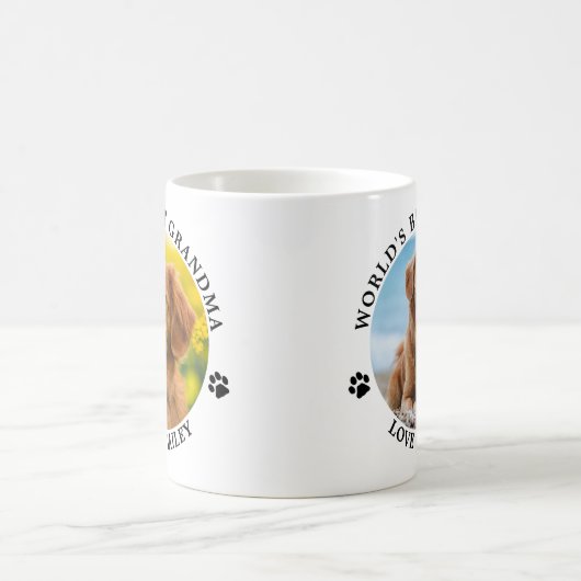 Dog Grandma Personalized Pet Photo Hondenliefhebbe Koffiemok (Center)
