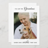 Dog Grandma Personalized Pet Photo Moederdag Feestdagenkaart (Voorkant / Achterkant)
