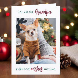 Dog Grandpa Custom Granddog kerstfoto Feestdagen Kaart