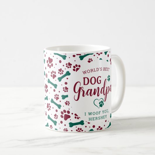 Dog Grandpa Custom Pet met kerstfoto's Koffiemok (Voorkant rechts)