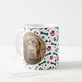 Dog Grandpa Custom Pet met kerstfoto's Koffiemok (Voorkant links)